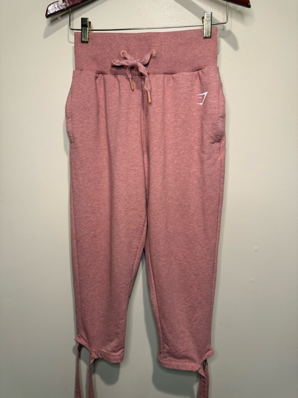 Gymshark Ark Tie High Waist Joggers Deep Blush Marl Pink Womens Size Small
